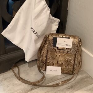 Brahmin Crocodile Embossed Shoulder Bag